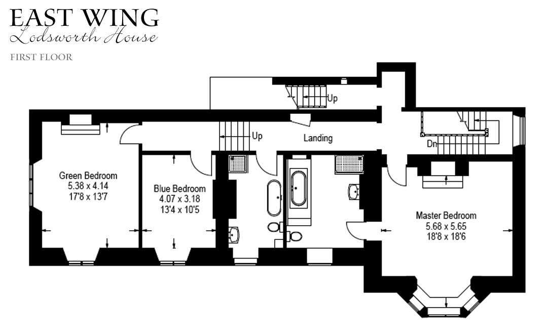 Plan of the First floor of the East Wing of Lodsworth House, West Sussex